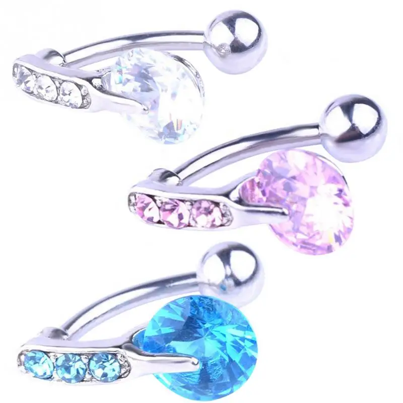 

1 PC Belly Ring Body Piercing Jewelry Rhinestone Lip Ring Stud