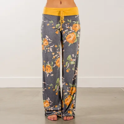 Прямая поставка, женская летняя уличная одежда, брюки с высокой талией, эластичные повседневные длинные брюки с завязками - Цвет: 0447-YE