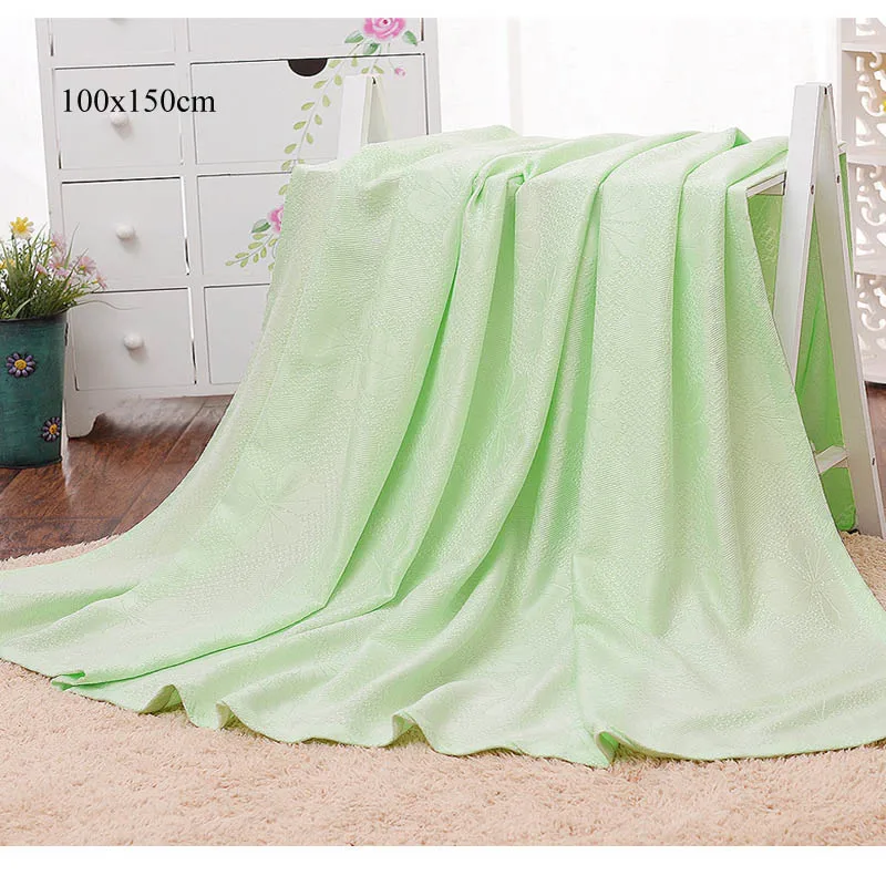 Хлопковое бамбуковое волокно, вафельное одеяло для кровати, путешествия, Манта, одеяло для сна, s диван, плед, домашний декор, детская коляска, обертка - Цвет: Green Leaf
