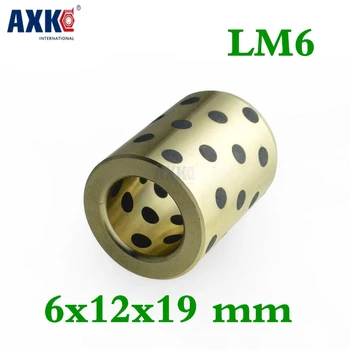 

10pcs 6x12x19 Mm Linear Graphite Copper Set Bearing Copper Bushing Oil Self-lubricating Bearing Jdb Free Shipping Lm6uu Lm6 6mm