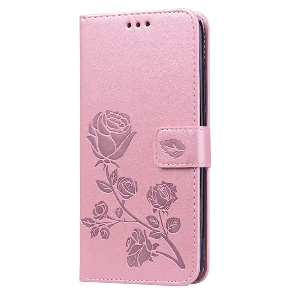 Redmi ملاحظة 7 بو الجلود فليب حالة ل Xiaomi Redmi ملاحظة 7 برو 3D روز نمط محفظة قلابة جراب هاتف ل Redmi 7 Note7 غطاء