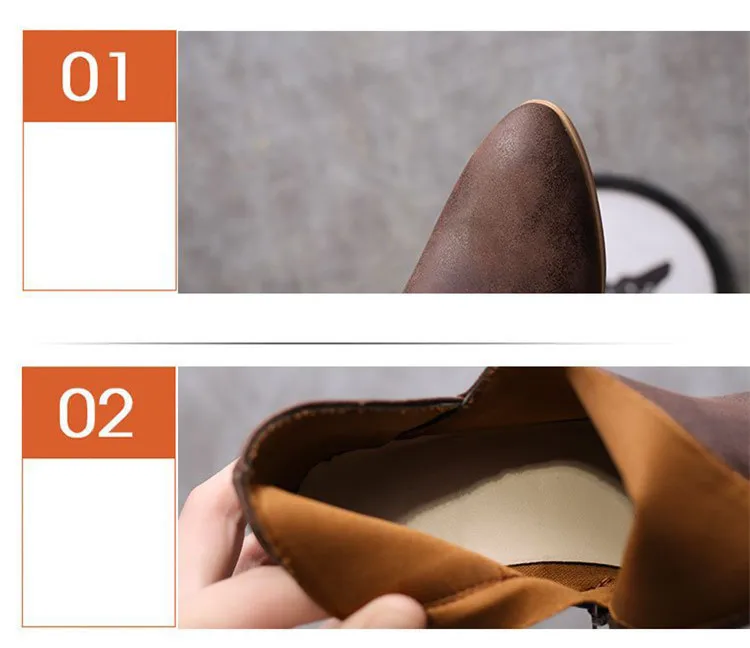 2018 High Heel Thick With Small V Bare Boots Pointed Single Boots Rub Color Large Size Martin Boots Female Women ShoeM8D131 (4)