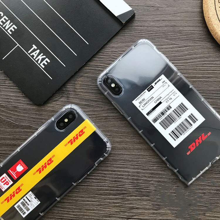 

Transparent soft DHL case for iphone X XS MAX XR 8 7 6 6S plus silicon phone cover Clear 3D relief fashion Couple coque fundas