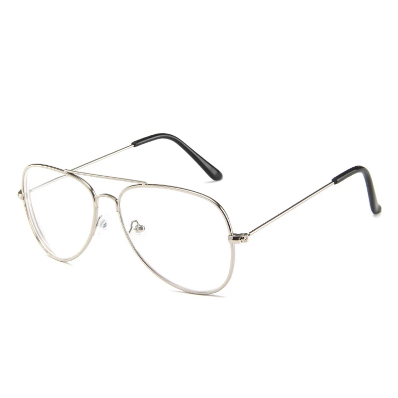 GLAUSA Classcial металлические готовые очки для близорукости для женщин и мужчин Pilot очки для близоруких вождения близорукие-1.0to-4,0 унисекс - Цвет оправы: silver myopia100