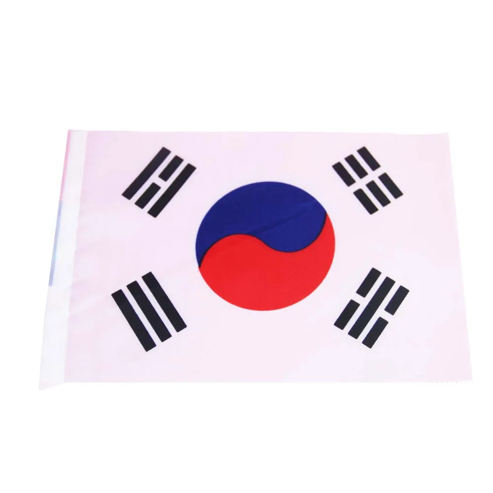 10 шт. Республика Корея маленький Южная Корея ручной развевающийся Национальный флаг 14*21 см#8 полиэстер флаг