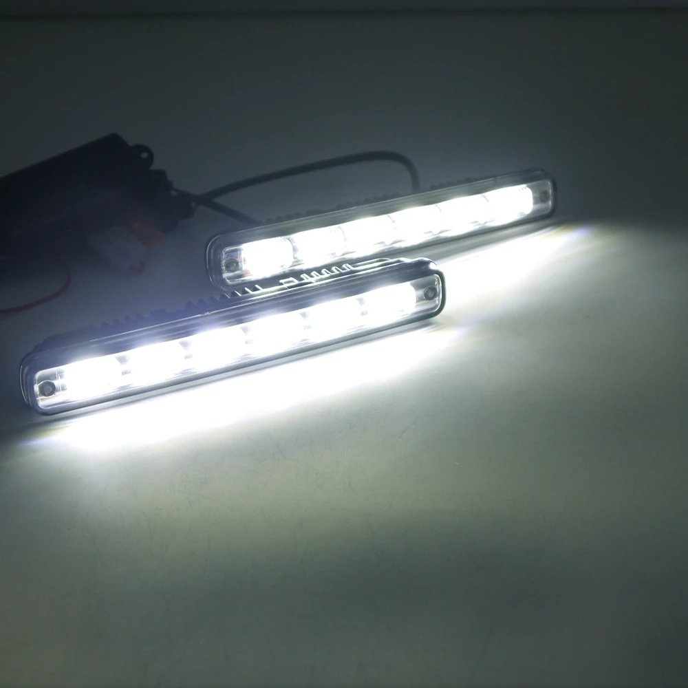 Eonstime 2 шт. Белый Универсальный AC/DC 12V/24V COB Светодиодный дневной светильник с