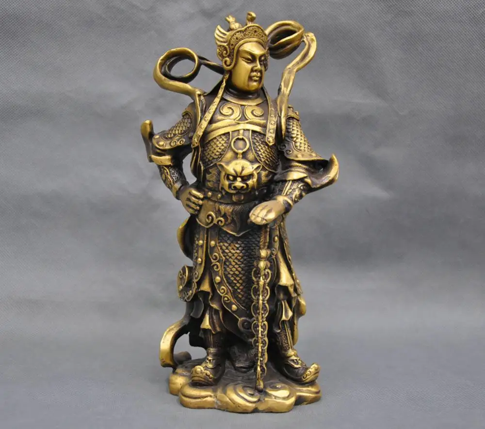 

SS 10'' China Warrior Guardian Door Wei Tuo Protector Bronze Statue