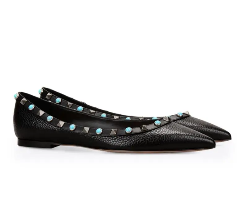 

Spring and summer European and American sharp rivets casual shallow shoes