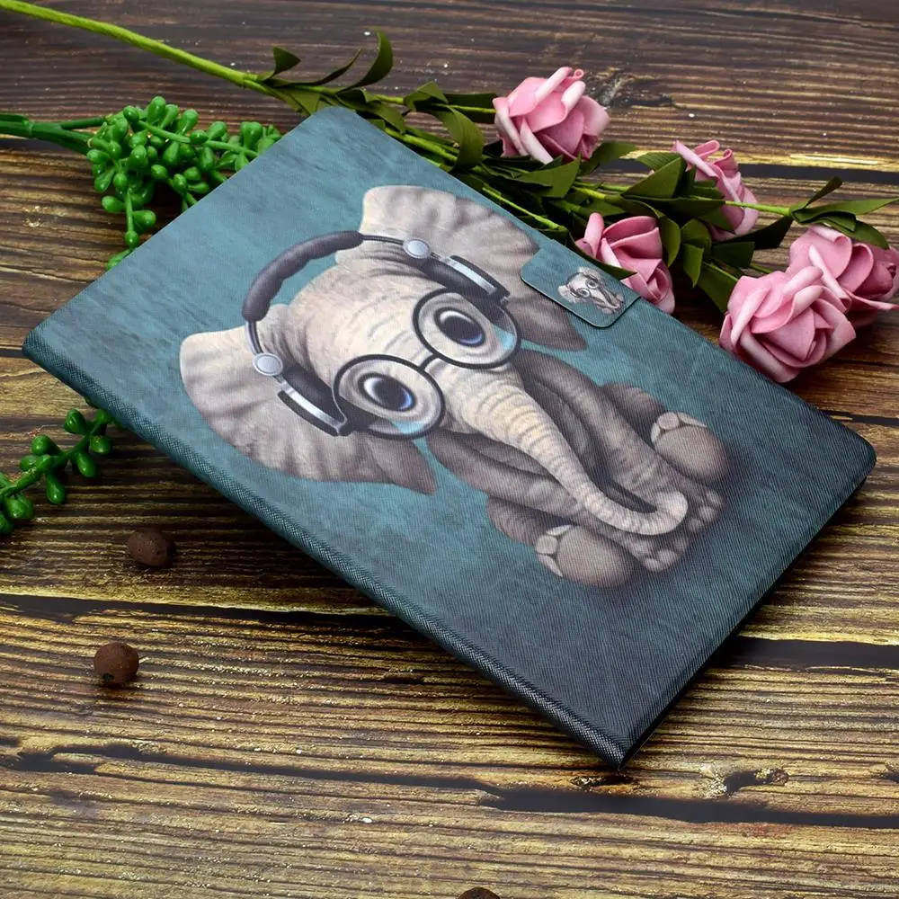 Stand Flip Case For iPad Pro 11"() Smart Cover Funda For New iPad Pro 11 inch PU Leather Dog Elephant Cat Owl Pattern