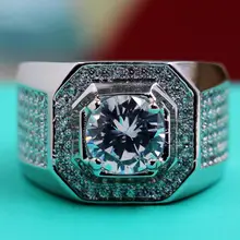 Size8-13 joyería de lujo completa Topaz del corte redondo Diamonique blanco de 10kt gold filled topacio Zirconia hombres de diamantes simulados anillo de bodas de regalo