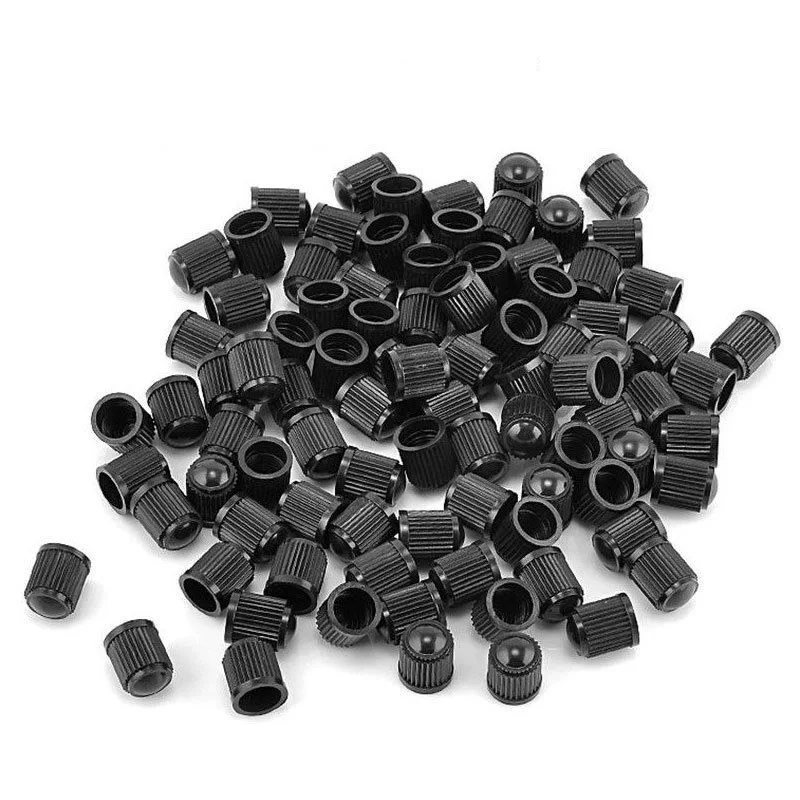 100pcs/lot Plastic Car Bike Motorcycle Truck Wheel Tire Valve Stem Cap Dust Cover Black Air Nozzle Caps