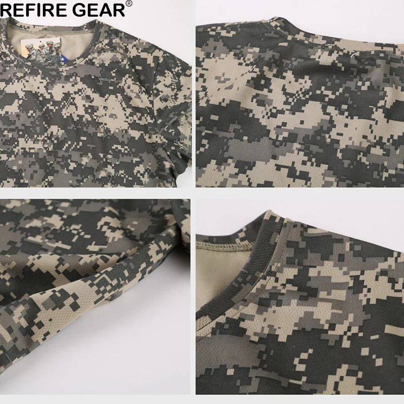 Мужская камуфляжная футболка Refire Gear быстросохнущая дышащая с коротким рукавом