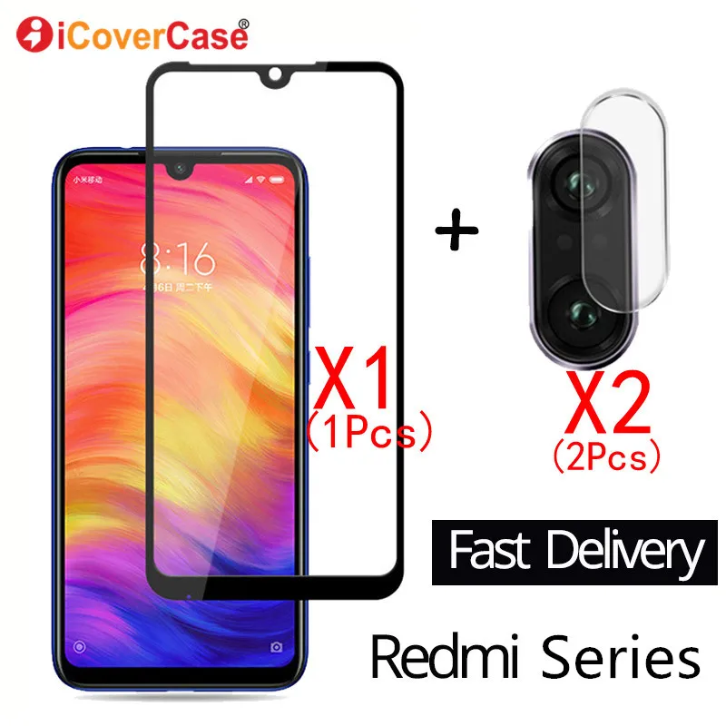 

2Pcs 9H Camera Tempered Glass Film And Front Glass For Xiaomi Redmi Note 7 6 5 K20 Pro 6A Case Mobile Back Camera Protector Lens