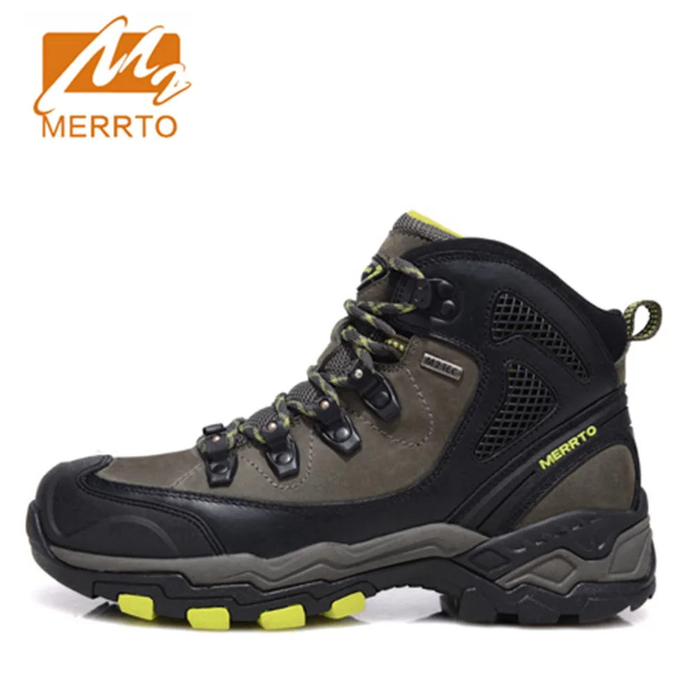 2017 Merrto Mens Hiking Shoes Waterproof Breathable Outdoors Shoes Trekking Shoes Full-grain leather Free Shipping MT18573