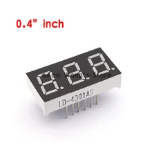 10 шт./лот) 0,4 дюймов 3 цифры 7 сегментный Красный светодиодный цифровой дисплей, общий анод