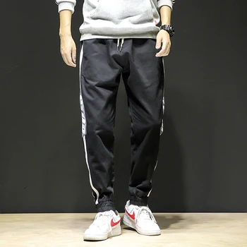 

Fashion Men Hip Pop Black Pant Plus Size M-5XL High Quality Stripe simple solid trouser Sweatpant Letter Casual Cotton Pants