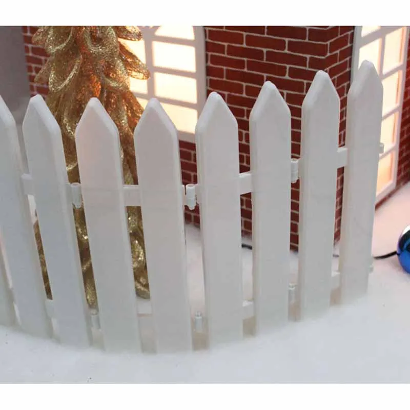 5 шт. Рождественский пластиковый садовый забор, домашний декор, подарок на день рождения, белый забор для украшения рождественской елки