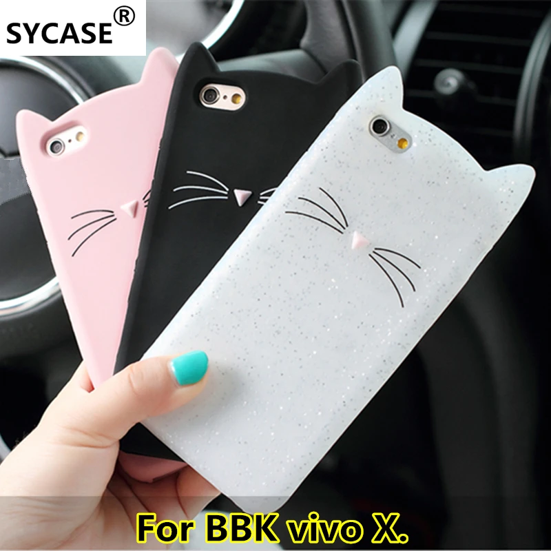 Sycase для BBK vivo X6 X7 X9 X9S X20 плюс модные животных чехол с котом черной бородой ушей