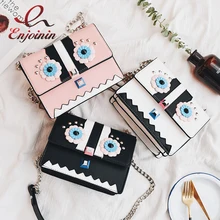 2017 nieten blumen decals monster mode damen umhängetasche kette frauen crossbody umhängetasche klappe 3 farben