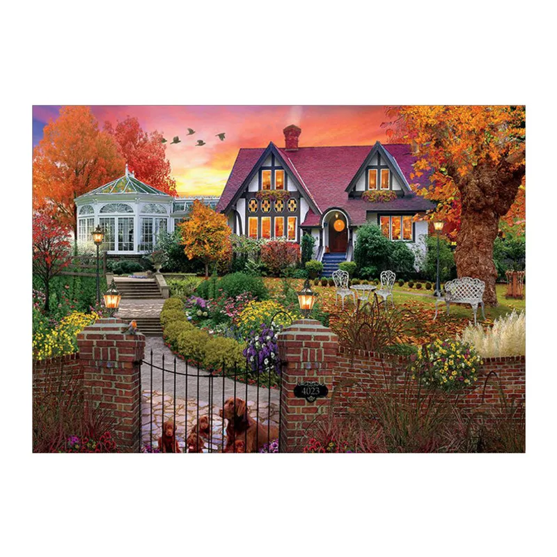 

5D DIY Diamond Painting Landscape House Pattern Diamond Cross Stitch Crystal Round Diamond Mosaic