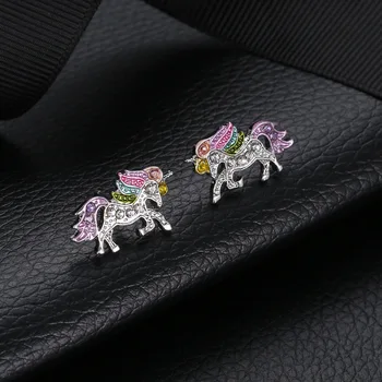 Unique Charming Crystal Unicorn Earrings