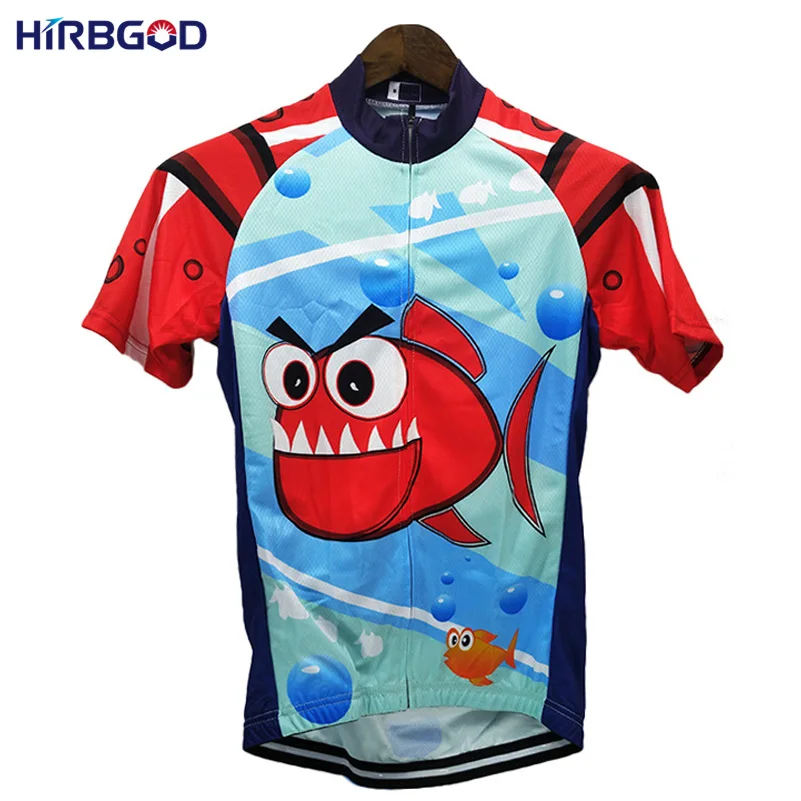 HIRBGOD 2017 New short sleeve animal cycling jerseys mens summer