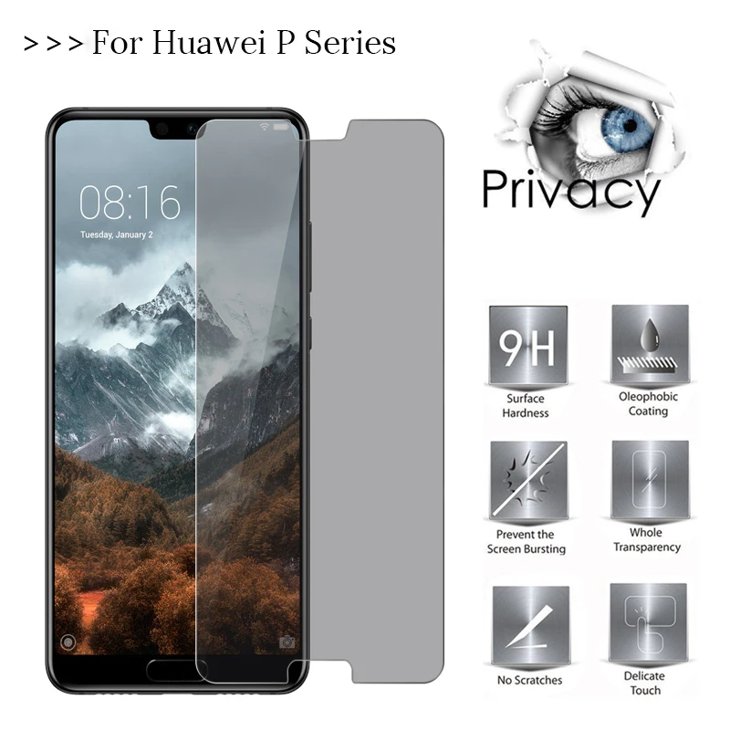 

Anti Glare Tempered Glass For Huawei P20 Lite Privacy Screen Protector For Huawei Hawei P20 Pro P10 P9 Lite Plus Film Full Cover