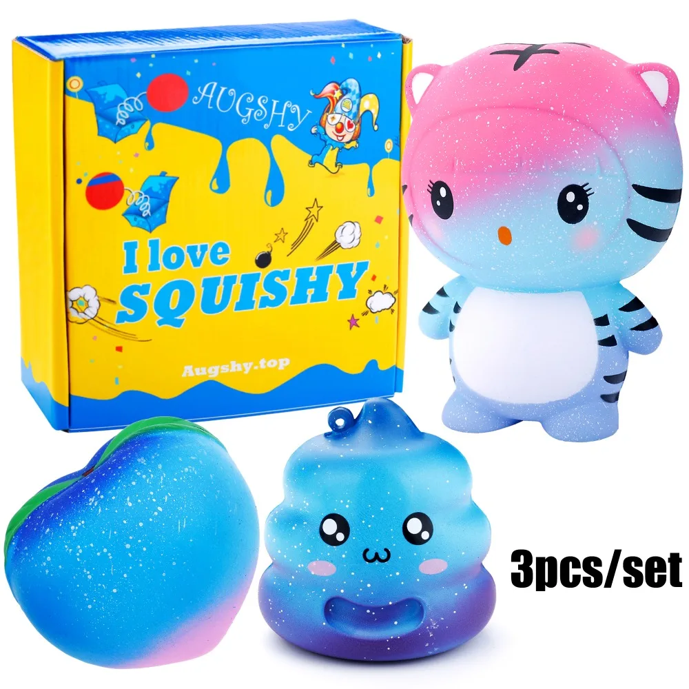3pcs Anti stress Squishy Set Soft Squash Animal Toys Jumbo Slow Rising