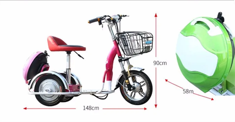 Электрический инвалидов скутер мини свет 48 В 500 Вт несколько Цвет с тремя колеса
