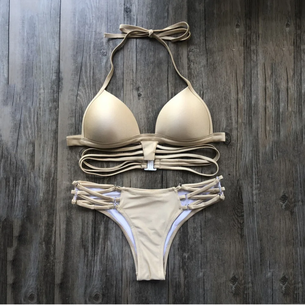 2019 woman summer casual sports sexy bikini set bronzing split beach swimsuit suit push up pretty bikinis e fatos de banho 40J5 (11)
