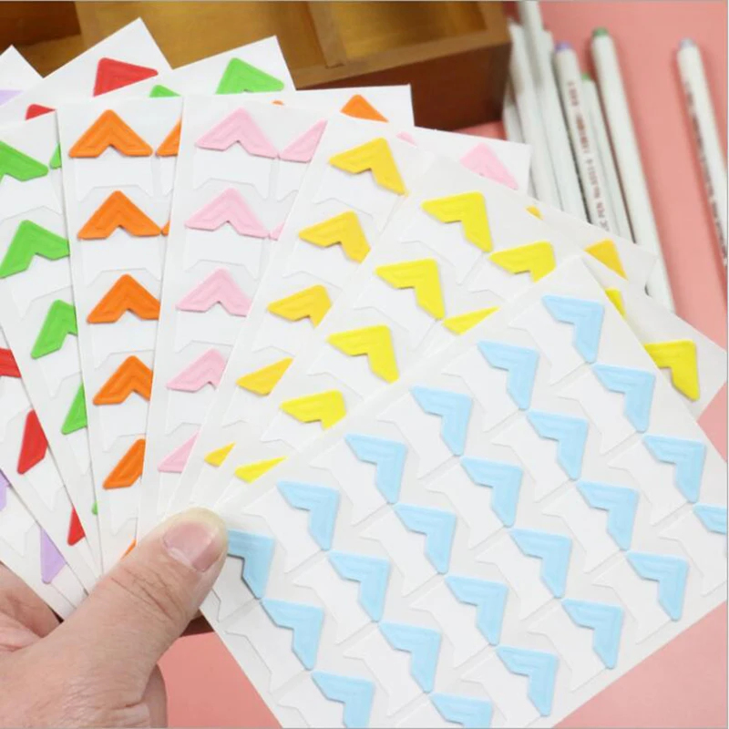 72 шт./лот DIY милые чистые конфеты цвет угловые крафт-бумаги наклейки для фотоальбомов рамки украшения Скрапбукинг