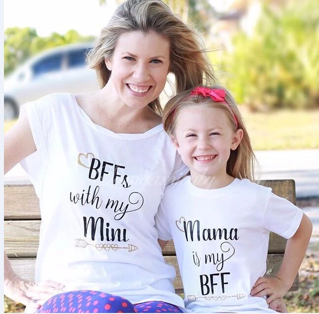 

mother daughter vest tshirt family look mommy and me clothes matching outfits mom mama mum and daughter T shirt dresses clothing