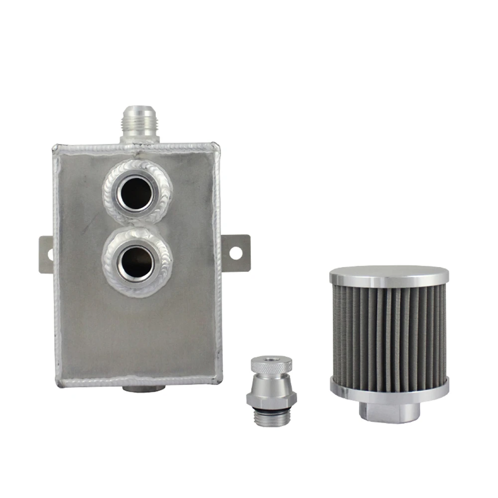 

2L Oil Catch Can Reservoir Tank with Breather Filter Baffled Reservoir Tank