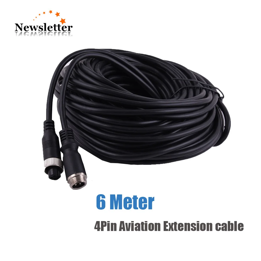 

6 Meter 4 pin Aviation Cable Female and Male connector Security Camera Cable