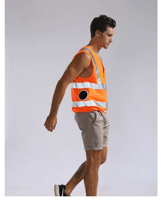 2019 New New Style Cooling Fan Vest Reflective Safety Vest Air