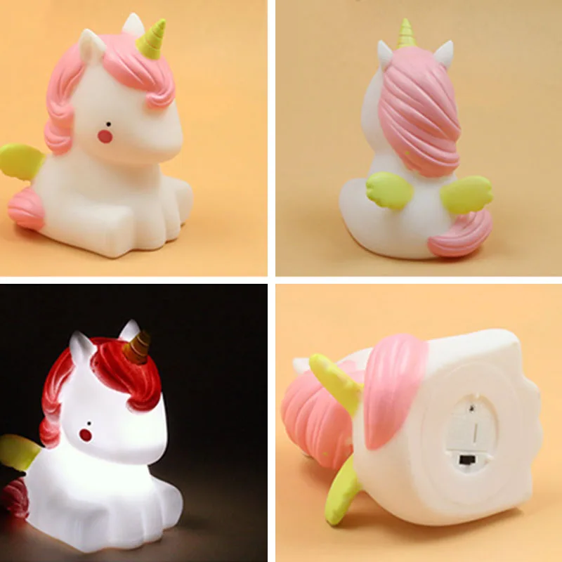 Sleeping Light PVC Night Lights Unicorn Tyrannosaurus Bedroom Ornaments Kids Gifts Small Table Lamp Baby Room Decorative