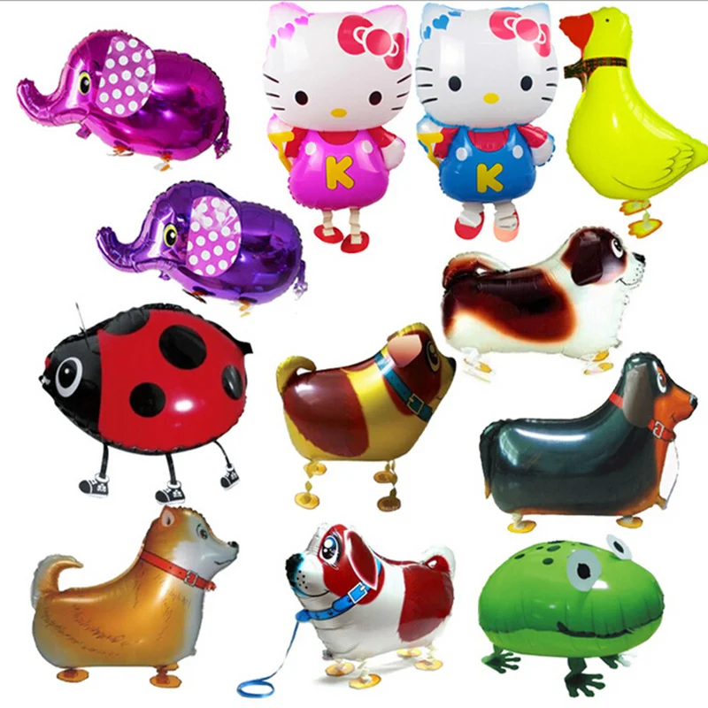 

10PCS Inflatable Toys Foil Balloons Cartoon Animal Puppy & frog Aluminum Balloon Walking Pet Helium Balloon Birthday Theme Party