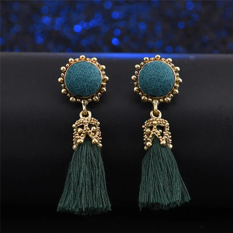 Trendry Earrings for Women Vintage Style Rhinestones Crystal Long Tassel Dangle Earrings Jewelry for gift Brincos Y05#N (2)