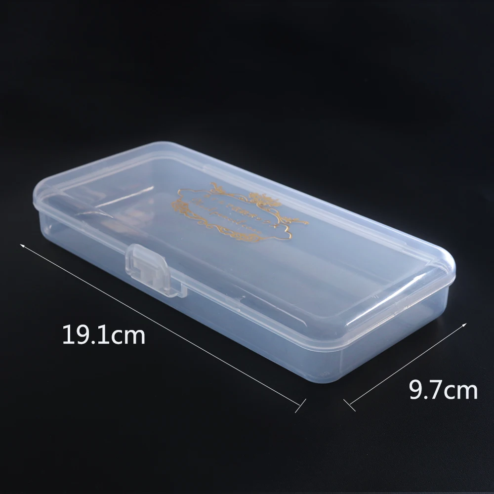Шт. 1 шт. прозрачный пустой пластик прямоугольная коробка для хранения для ногтей инструмент/сверло/пинцет/кисточки/файлы/макияж
