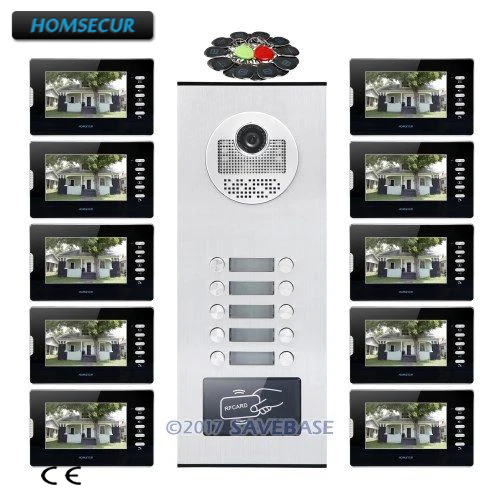 HOMSECUR 7\ Video&Audio Multi Apartment Video&Audio Door Entry Kit+Outdoor Monitoring for 10 Families HOMSECUR 7\ Video&Audio Multi Apartment Video&Audio Door Entry Kit+Outdoor Monitoring for 10 Families
