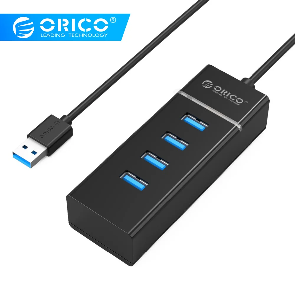 ORICO 4 порта USB3.0 концентратор 5 Гбит/с SuperSpeed USB2.0 концентратор Мини Настольная ступица для Windows/Mac OS/Linux-черный