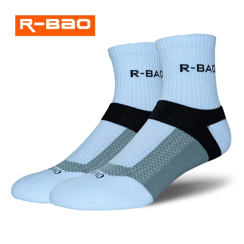 R-bao 1 par algodón hombres profesionales Baloncesto Calcetines antideslizante Calcetines deportivos para Bádminton Correr rcalcetines baloncesto