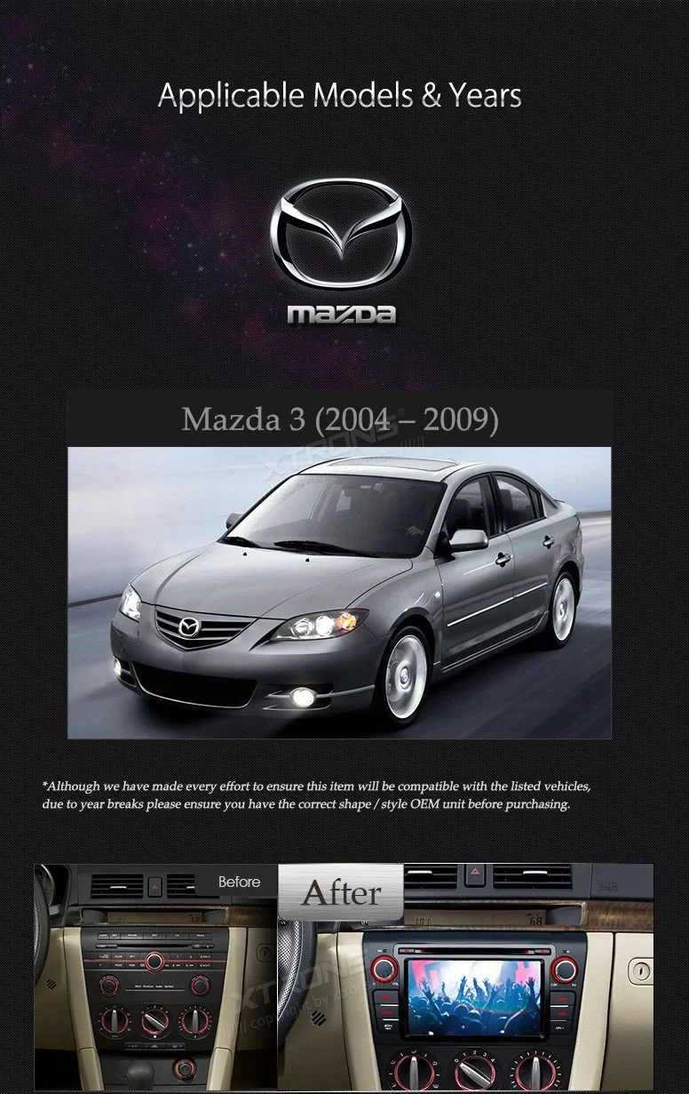 Flash Deal XTRONS 2 din Car DVD Player 7 inch HD Touch Screen GPS Navigaton Steering Wheel CANbus For Mazda 3 2004 2005 2006 2007 2008 2009 2