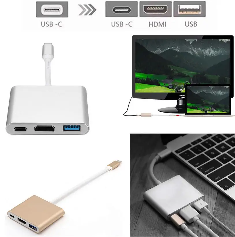 Type C 3 1 Type C to USB 3 0 Converter and HDMI and Type C