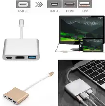 Type C 3.1 Type C to USB 3.0 Converter and HDMI and Type C Female Charger Adapter for Apple Macbook or Google Chromebook Pixel