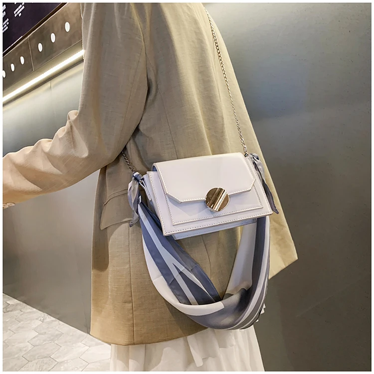 Кожаные сумки через плечо контрастного цвета, элегантная женская сумка-тоут с лентой, новая качественная квадратная сумка с застежкой, сумки-мессенджеры на плечо с цепочкой