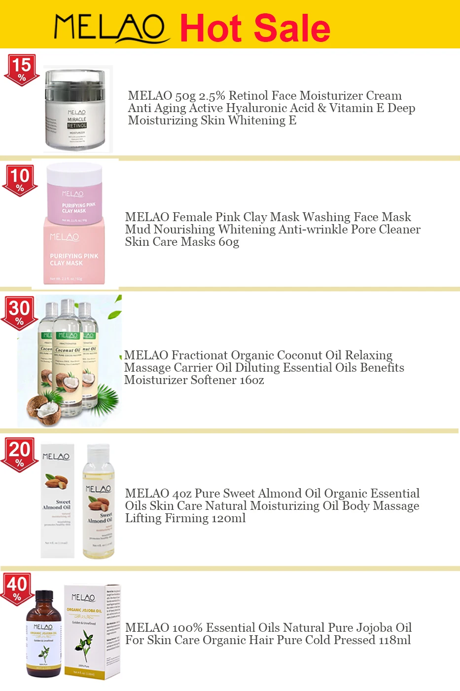 Melao 100 Essential Oils Natural Pure Jojoba Oil For Skin Care