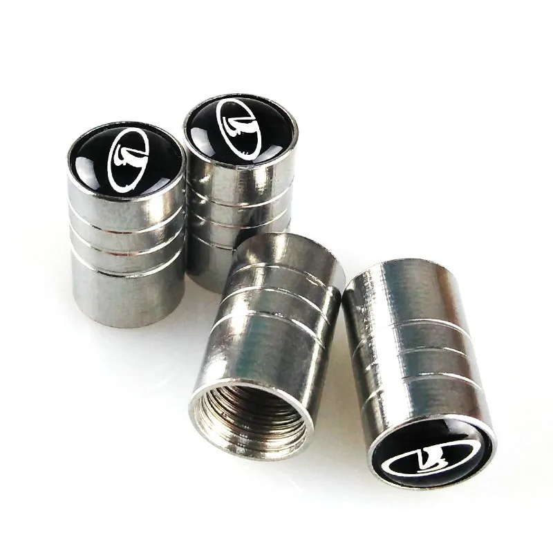 4pcs Stainless Steel New Style Car Badge Wheel Tire Valve Cap Tyre Dust