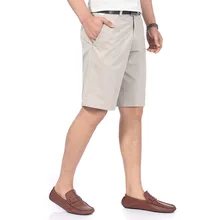 Новое поступление Повседневное Середина Молния Fly прямо по колено, карманов Рубашки домашние хлопковые Для мужчин одежда Размер 30-42