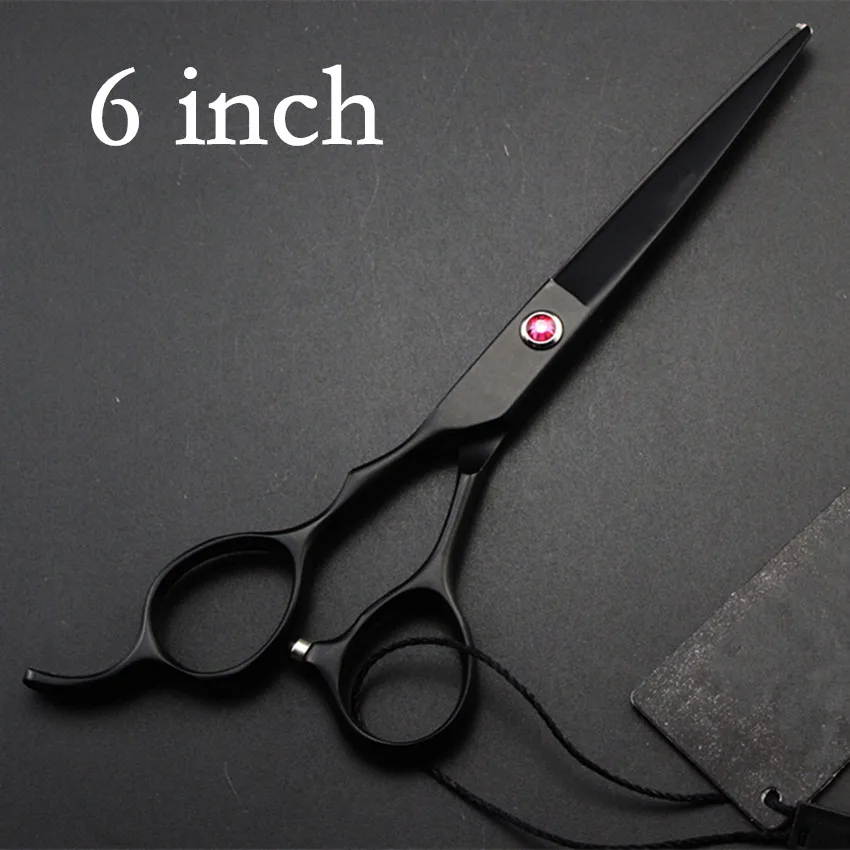 Профессиональные японские ножницы для волос 440c, 6 и 5,5 дюймов, Черные ножницы для стрижки, Парикмахерские филировочные ножницы, парикмахерские ножницы - Цвет: cutting